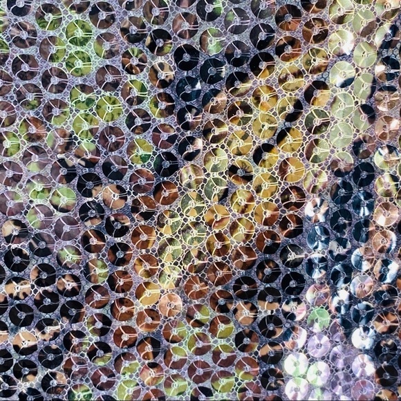 Silence + Noice Anthropologie Tropical Sequined Tank Top Jungle Animal sz Sm - Picture 9 of 13